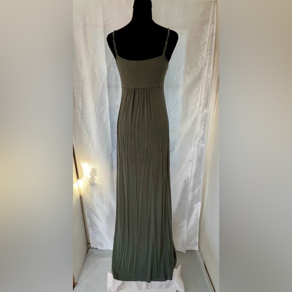 CALVIN KLEIN Floor Length Green Dress MATERNITY CASUAL BEACH Empire Waist Med/Lg - Picture 3 of 9